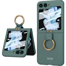 Galaxy Z Flip 5 Kılıf Cherena Kıpta Yüzüklü Flip Sert Kılıf