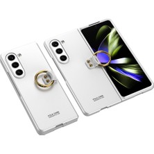 More TR Galaxy Z Fold 5 Kılıf Mtr Kıpta Yüzüklü Flip Sert Kılıf