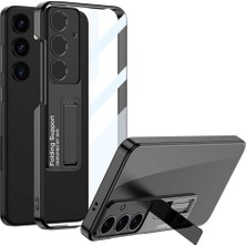 Galaxy S24 Kılıf Kamera Korumalı Şeffaf Tasarımlı Cherena LEGO Standlı Kılıf