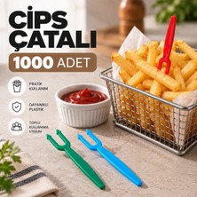 Antpap Ambalaj Plastik Cips Çatalı Renkli 1000 Adet - Tek Kullanımlık Cips ve Atıştırmalık Çatalı