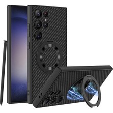 More TR Galaxy S24 Ultra Wireless Şarj Özellikli Mtr Kıpta Standlı M-Safe Silikon Kılıf