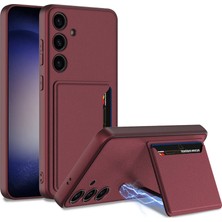 Zore Galaxy S24 Suni Deri Arka Yüzey Omsy Kartlıklı Kıpta Silikon Kılıf