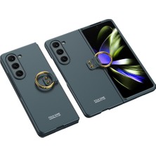 Galaxy Z Fold 5 Kılıf Hesaplı Dünya Kıpta Yüzüklü Flip Sert Kılıf