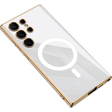 Mobilefix Galaxy S23 Ultra Kılıf Wireless Şarj Özellikli Kenarları Elektroplating Kaplama Aynalı Mbfx Kent Kılıf