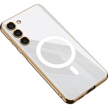 No 7 Tech Galaxy S23 Kılıf Wireless Şarj Özellikli Kenarları Elektroplating Kaplama Aynalı N7TH Kent Kılıf