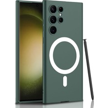Galaxy S23 Ultra Kılıf Wireless Şarj Özellikli Axaktif Kıpta M-Safe Silikon Kılıf