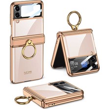 Mobilefix Galaxy Z Flip 4 Kılıf Mbfx Kıpta Yüzüklü Lens Korumalı Kılıf