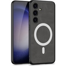 Galaxy S24 Kılıf M-Safe Şarj Özellikli Deri Tasarımlı Axaktif Kıpta Nubuk Kılıf