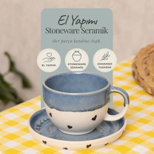 Mions Amor Altlıklı Premium Stoneware Seramik Fincan – El Yapımı Türk Kahvesi ve Espresso Fincanı