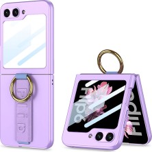 Galaxy Z Flip 6 Kılıf Kamera Korumalı Yüzüklü Xemu Flip Ring Kıpta Kılıf