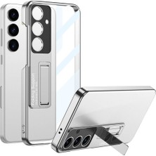 Galaxy S24 Plus Kılıf Kamera Korumalı Şeffaf Tasarımlı Cherena LEGO Standlı Kılıf