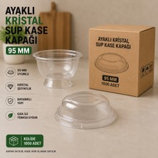 Antpap Ambalaj Ayaklı Kristal Sup Kase Kapağı 95 mm 1000 Adet – Şeffaf Plastik Kapak