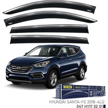 Hyundai Santa Fe 4 2018-2023 Kromlu Cam Rüzgarlığı Ön/arka 4 Parça - Füme - Polikarbon Mlz. - Niken
