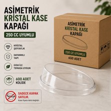 Antpap Ambalaj Asimetrik Kristal Kase Kapağı 250 cc 600 Adet – Şeffaf Plastik Kapak