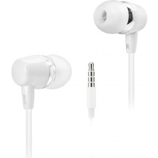 Pileli Store Kablolu Kulak Içi Mikrofonlu Kulaklık 3.5 mm Pc Telefon Uyumlu Beyaz DHE7000WT