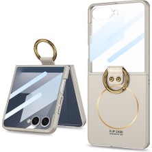 Systemcom Galaxy Z Flip 7 Kılıf M-Safe Şarj Özellikli Sys Kıpta Yüzüklü Flip Sert Kılıf