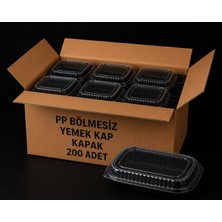 Antpap Ambalaj Pp Bölmesiz Yemek Kabı ve Kapak 200 Adet – Tek Bölmeli Plastik Yemek Saklama Kabı