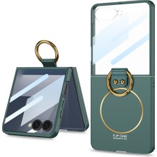 Galaxy Z Flip 7 Kılıf M-Safe Şarj Özellikli Aden Kıpta Yüzüklü Flip Sert Kılıf