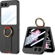 Ardemix Galaxy Z Flip 6 Kılıf Kamera Korumalı Yüzüklü Karbon Tasarımlı Admx Flip Ring Kıpta Kılıf