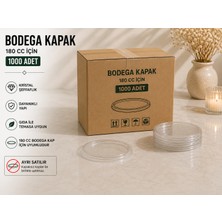 Antpap Ambalaj Bodega Düz Kapak 180 cc 1000 Adet – Şeffaf Plastik Kapak