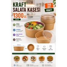 Antpap Ambalaj 1300 cc Kraft Salata Kasesi 300 Adet – 38 Oz Kâğıt Salata Kabı