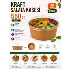 Antpap Ambalaj 550 cc Kraft Salata Kasesi 500 Adet – 20 Oz Kâğıt Salata Kabı