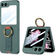 Galaxy Z Flip 6 Kılıf Kamera Korumalı Yüzüklü Karbon Tasarımlı Hesaplı Dünya Flip Ring Kıpta Kılıf