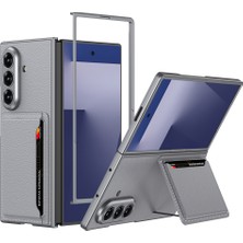 Galaxy Z Fold 7 Suni Deri Arka Yüzey Hesaplı Dünya Kartlıklı Kıpta Silikon Kılıf