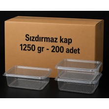 Antpap Ambalaj 1250 gr Sızdırmaz Kap 200 Adet – Şeffaf Plastik Gıda Kabı