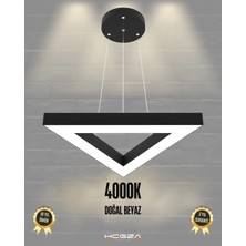 Hegza Lighting Trıan (Siyah Kasa, Gün Işığı) Ledli Modern Avize
