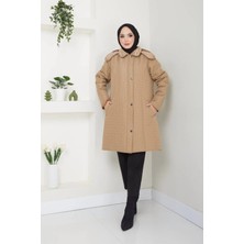 Nevayla Moda Içi Kürklü Kapüşonlu Kaban Mont