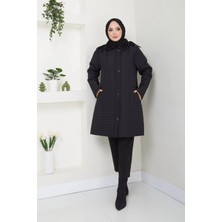 Nevayla Moda Içi Kürklü Kapüşonlu Kaban Mont