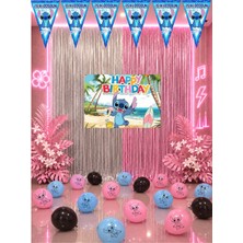 snowparty Stich Stitch Lilo ve Stiç Afişli Doğum Günü Parti Süsleri Seti Pembe