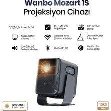 Wanbo Mozart 1s 1200 Ansı Vıdaa Voice Full Hd  Akıllı Projeksiyon Cihazı 4K Destekler Dahili Gimbal Stand