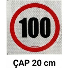 Opersan 100 Km Hız Sınırı Etiketi 20 cm - Otobüs ve Minibüs Için Reflektörlü Araç Çıkartması