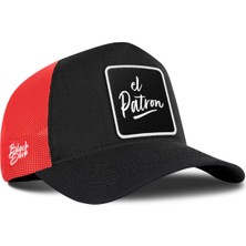 BlackBörk El Patron Logolu Cordura Siyah-Kırmızı Trucker Şapka