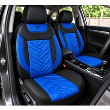 Yıldız Oto Koltuk Kılıfı Geely Emgrand Uyumlu Mavi Nakışlı Oto Koltuk Kılıfı (Tam Takım Ön Arka Araç Koltuk Kılıfı)