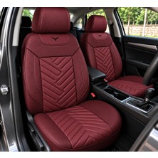 Yıldız Oto Koltuk Kılıfı Nissan Terrano Uyumlu Bordo Nakışlı Oto Koltuk Kılıfı (Tam Takım Ön Arka Araç Koltuk Kılıfı)