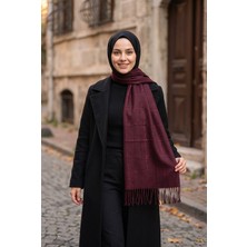 Ebru Tesettür Sim Detaylı Omuz Şalı Bordo