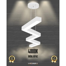 Hegza Lighting Zigzag ( Beyaz Kasa, Gün Işığı ) Ledli Modern Avize