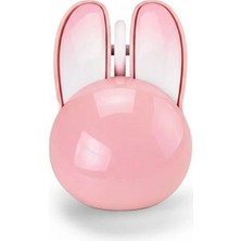 Uravas Store Tavşan Figürlü Kablosuz Mouse Pil Dahil Etiket Hediyeli Pembe