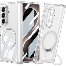 Efura Galaxy Z Fold 8 Ultra Kılıf M-Safe Şarj Özellikli Efr Kıpta Kpt-09 Ring Standlı Şeffaf Sert Pc Kılıf