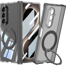 Ardemix Galaxy Z Fold 8 Ultra Kılıf M-Safe Şarj Özellikli Admx Kıpta Kpt-09 Ring Standlı Şeffaf Sert Pc Kılıf