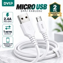 Dvıp S01M 6A 67W Fast Charging Usba To Micro Data ve Hızlı Şarj Kablosu 1m Beyaz
