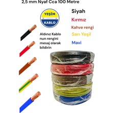 Yeşim kablo ve Asansör marketim Yeşim Kablo 2,5 mm Nyaf Cca Siyah,kırmız,kahve Rengi,sarı Yeşil,mavi Renk Kablo 100 Metre