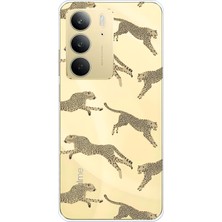 LOTUS GOLD Realme C75 Uyumlu Leopar Desenli Şeffaf Telefon Kılıfı