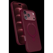 Royaleks Newface Apple Iphone 18 Pro Max Regal Magsafe Standlı Kapak - Bordo