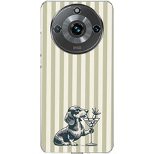 LOTUS GOLD Realme 11 Pro/pro Plus Uyumlu Çizgili Köpek Desenli Şeffaf Telefon Kılıfı