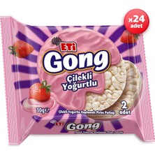 TeknoKapsül Eti Gong Çilekli Yoğurtlu Kaplamalı Pirinç Patlağı 30 G x 24 Adet