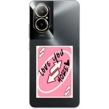LOTUS GOLD Realme 12 Lite Uyumlu Love You Desenli Şeffaf Telefon Kılıfı